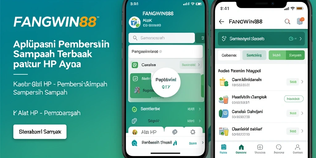 Screenshot aplikasi FANGWIN88 menunjukkan antarmuka simpel dan fungsi pembersihan yang efektif.