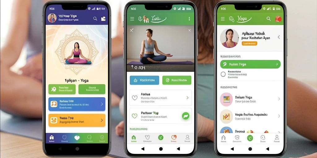 Antarmuka N06 yang ramah pengguna dengan berbagai pilihan latihan Yoga.