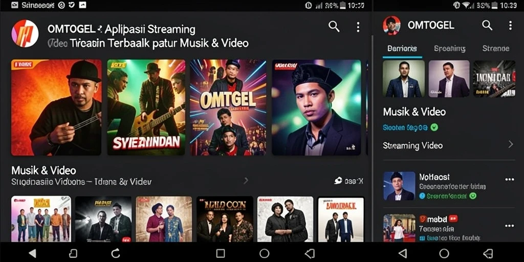 Tampilan antarmuka pengguna OMTOGEL yang menarik saat streaming video.