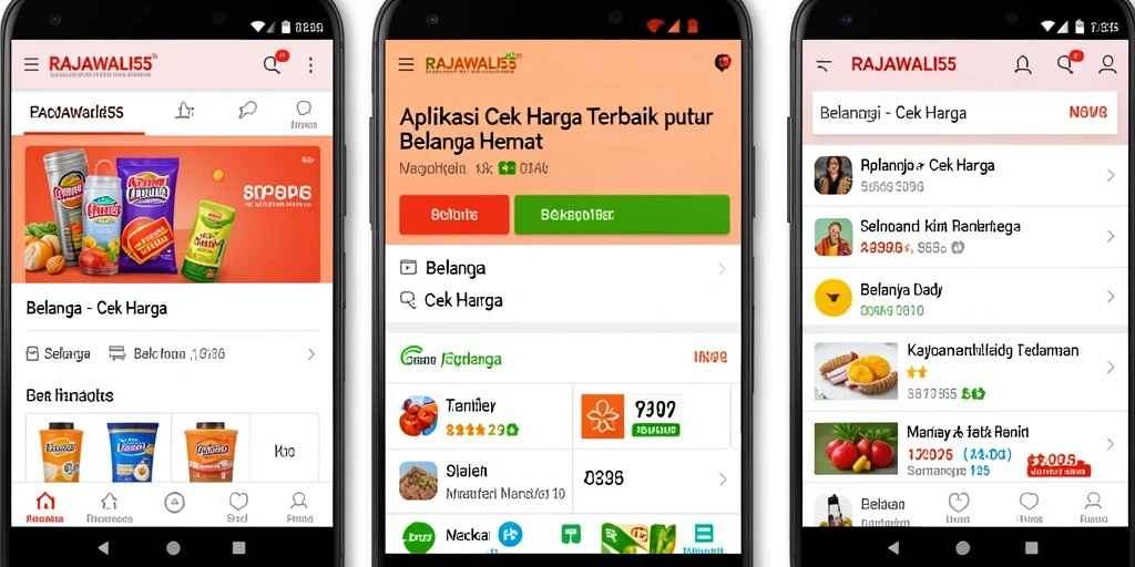 Tampilan antarmuka RAJAWALI55 untuk fungsi Cek Harga.