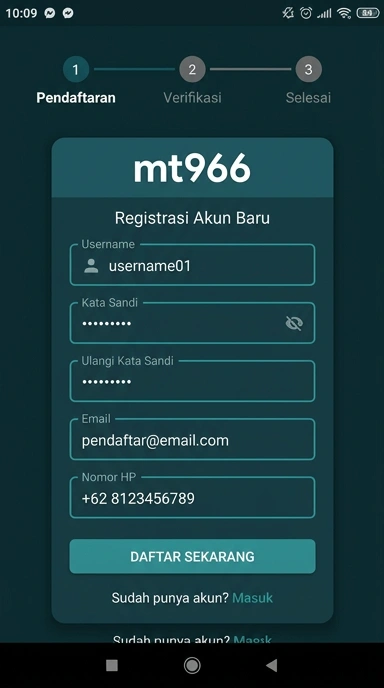Buat Akun Baru mt966 Secara Mudah